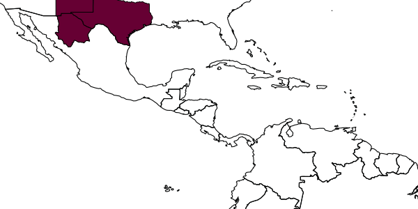 map of Andrena hastulata     LaBerge, 1985